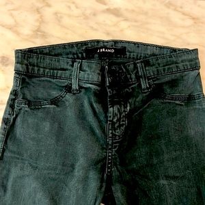 J Brand size 26 skinny jeans in indigo green.